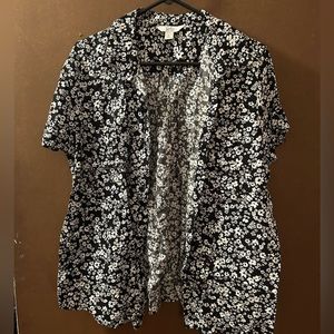 Black & White Button Blouse